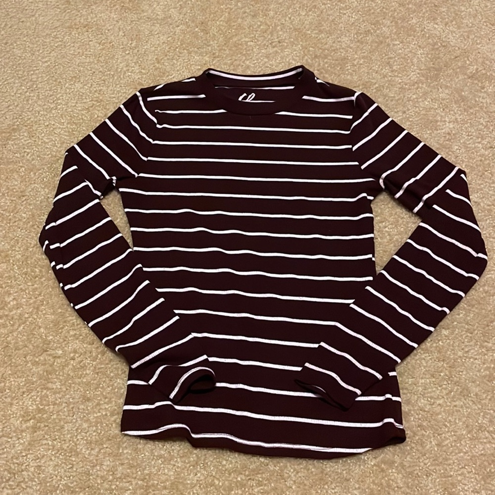 Charlotte Russe Ribbed Knit Long Sleeve Top